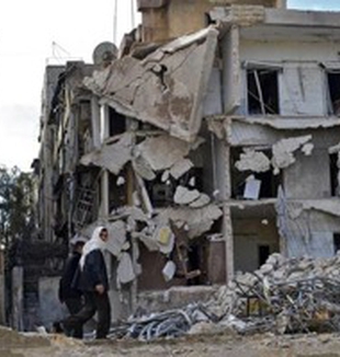 Quartieri di Damasco distrutti dalla guerra.